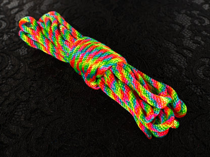 Neon Rainbow - Blacklight/UV Nylon Bondage Rope 1/4" 6mm