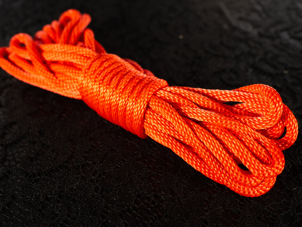 Monarch Orange (Blacklight/UV) Nylon Bondage Rope 1/4 6mm - Twisted Syn