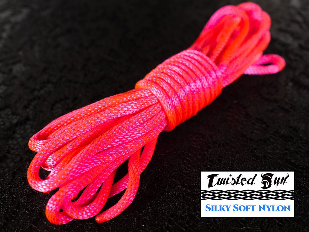 Radioactive Pink (Blacklight/UV) Nylon Bondage Rope 1/4