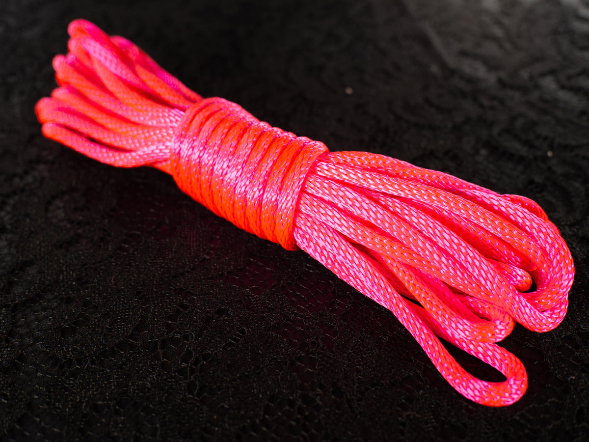 Radioactive Pink (Blacklight/UV) Nylon Bondage Rope 1/4