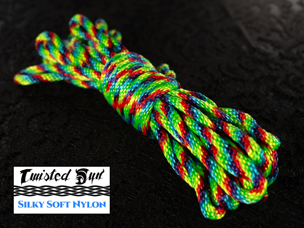 Rainbow Pride Nylon Bondage Rope 1/4 6mm - Twisted Syn