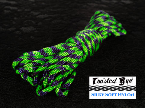 Villainous - Purple and Green (Blacklight/UV) Nylon Bondage Rope 1/4" 6mm
